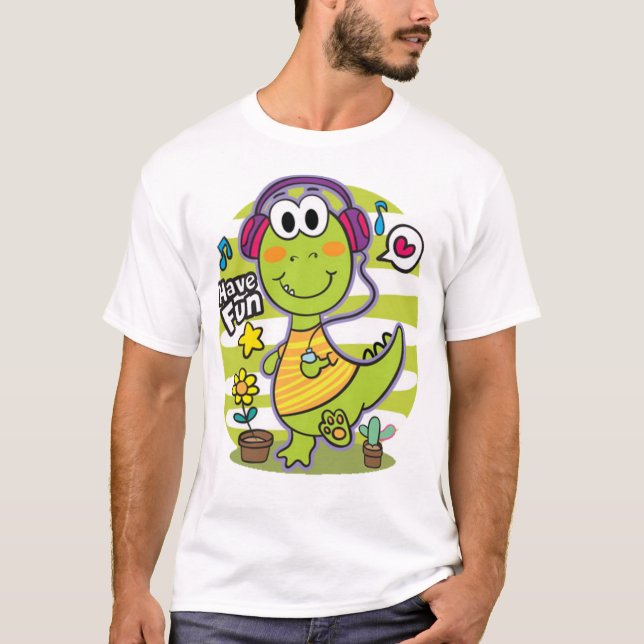 Camiseta Pequeno dinossauro bonito (Frente)
