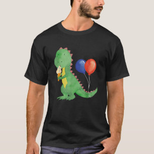 Camiseta Pequeno dinossauro fofo com refresco de cone de so