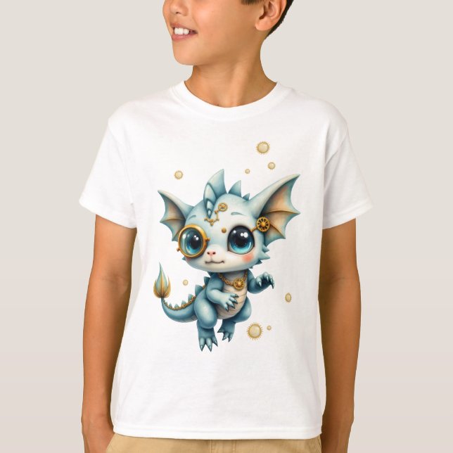 Camiseta Pequeno Dragão a Vapor – Engenheiro de Caos Profis (Frente)