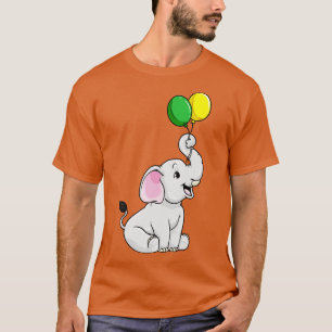 Camiseta Pequeno elefante bonito com balões