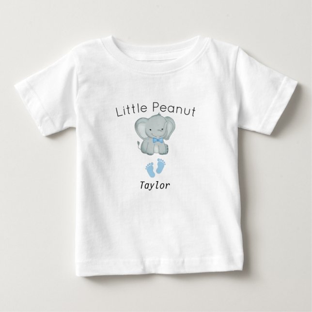 Camiseta Pequeno Elefante de amendoim, bebê menino Personal (Frente)