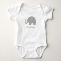 Pequeno Elefante Romper, Coração Amarelo