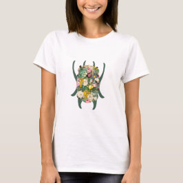 Camiseta Pequeno Escaravelho Verde a Azul Gradiente