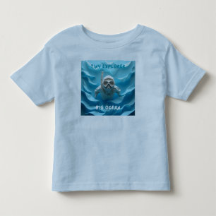 Camiseta Pequeno explorador grande oceano escafandrista