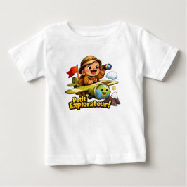 Camiseta Pequeno Explorador Ilustração de Aventura de Bebê