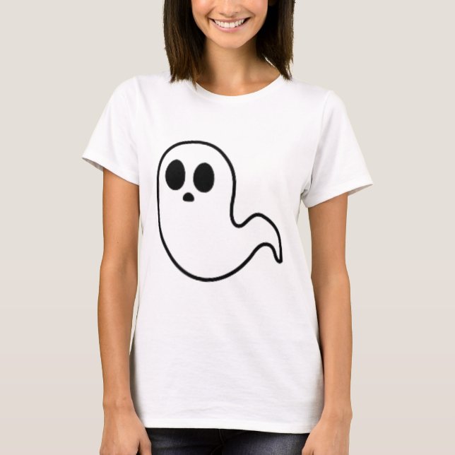 Camiseta Pequeno Fantasma Sutil Fall Minimal Spooky (Frente)