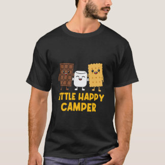 Camiseta Pequeno Feliz Acampante Divertido Abraço em Grupo 