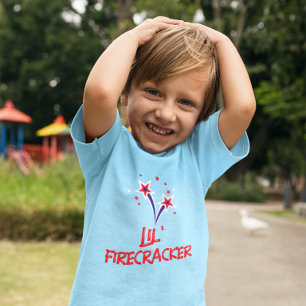 Camiseta Pequeno Fogos de 4 de Julho Patriótico Fofo