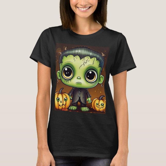 Camiseta Pequeno Frankenstein do Halloween (Frente)