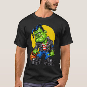 Camiseta PEQUENO FRANKIE com balde de abóbora
