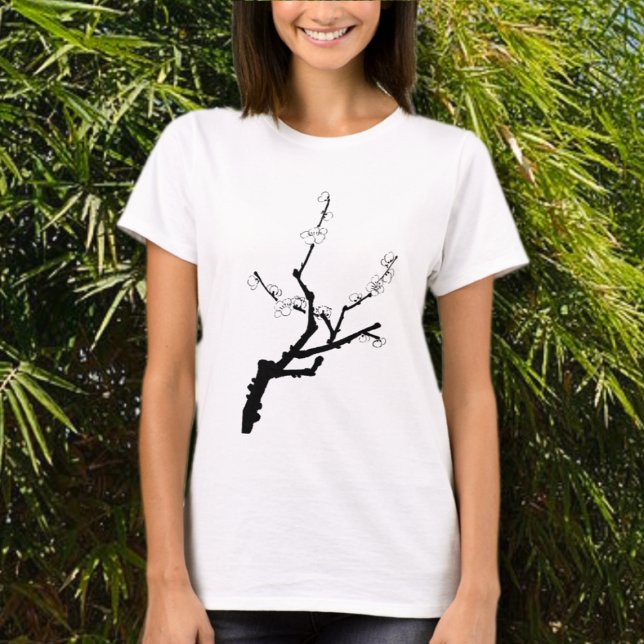 Camiseta Pequeno galho com flores (Criador carregado)