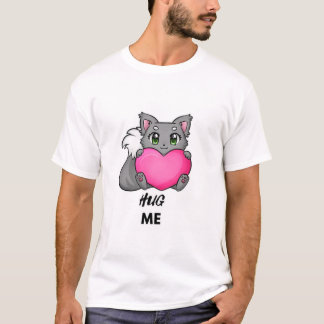 Camiseta Pequeno gatinho com coração