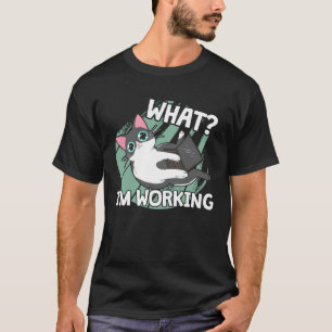 Camiseta Pequeno gato fofo roupa de escritório em casa escr