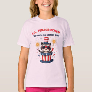 Camiseta Pequeno Guaxinim Fogos de Artifício 4 de Julho