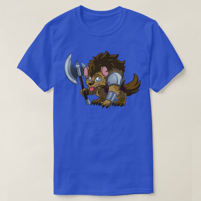 Camiseta Pequeno Guerreiro Gnoll Bonito Aventuras DampD (Frente do Design)