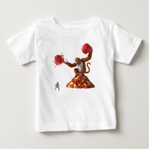 Camiseta Pequeno Herói Enfrentando um Gigante Macaco Guardi