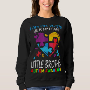 Camiseta Pequeno Irmão Autismo Consciência Eu Sou Sua Voz H