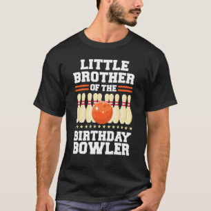 Camiseta Pequeno Irmão Da Boliche De Aniversário Do Bowler
