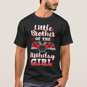 Camiseta Pequeno Irmão Da Garota De Aniversário Ladybug Bda