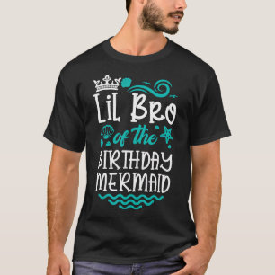 Camiseta Pequeno Irmão da Sereia de Aniversário, Cute B Day