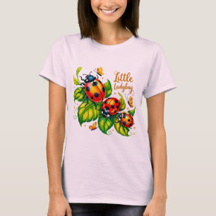 Camiseta Pequeno Ladybug Colorido Inseto Rosa Design