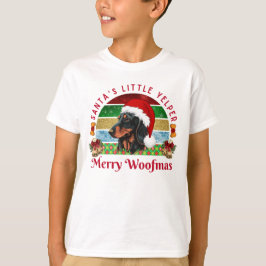 Camiseta Pequeno Latidor de Natal, Funny Dachshund Natal