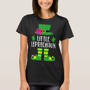 Camiseta Pequeno Leprechaun Com Arco Rosa Para Garotas Ruas