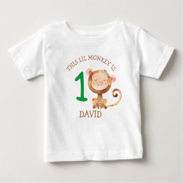 Camiseta Pequeno Macaco Primeiro Aniversário