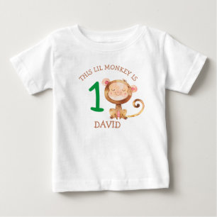 Camiseta Pequeno Macaco Primeiro Aniversário