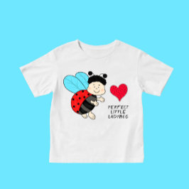 Camiseta Pequeno menino joaninha com coração
