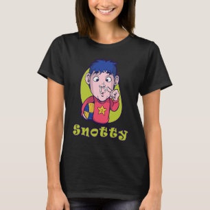 Camiseta Pequeno menino ranzinza a pingar no nariz para peg