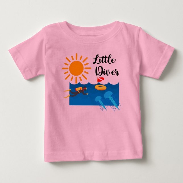 Camiseta Pequeno mergulhador com água gelada - Baby Fine Je (Frente)