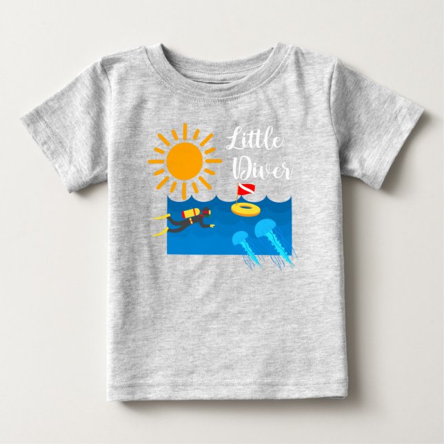 Camiseta Pequeno mergulhador com água gelada - Baby Fine Je (Frente)