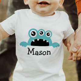 Camiseta Pequeno Monstro Bonito Criança Personalizada T-Shi