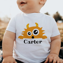 Camiseta Pequeno Monstro Bonito Criança Personalizada T-Shi