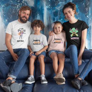 Camiseta Pequeno monstro do dia das bruxas do pai