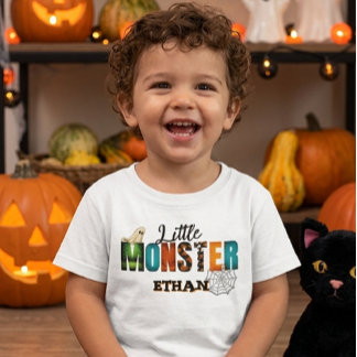 Camiseta pequeno Monstro Halloween 2026personalizado toddle