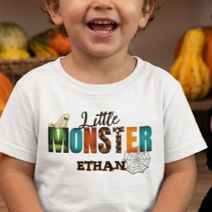 Camiseta pequeno Monstro Halloween 2026personalizado toddle