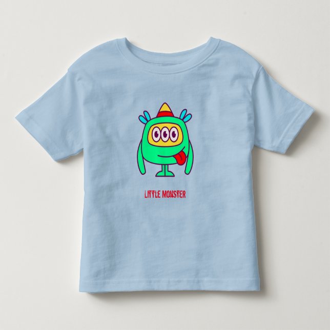 Camiseta Pequeno monstro (texto personalizável) (Frente)