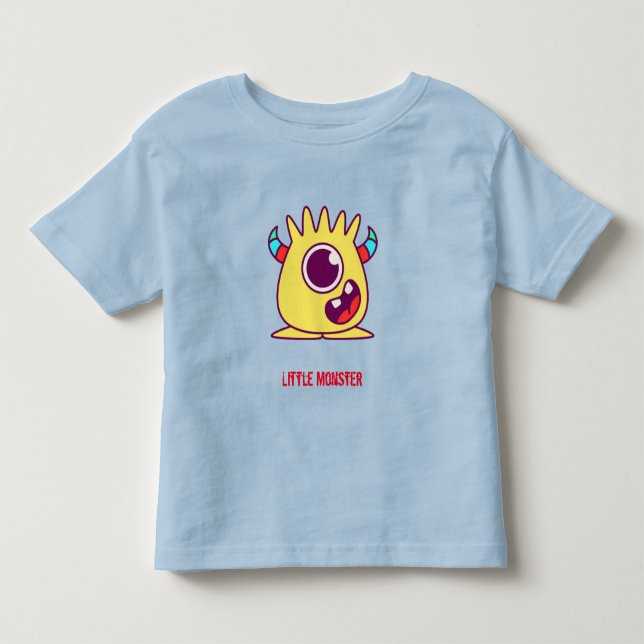 Camiseta Pequeno monstro (texto personalizável) (Frente)