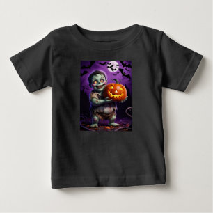 Camiseta Pequeno Monstro Verde e Amigo de Abóbora