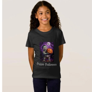 Camiseta Pequeno Monstro Verde e Amigo de Abóbora