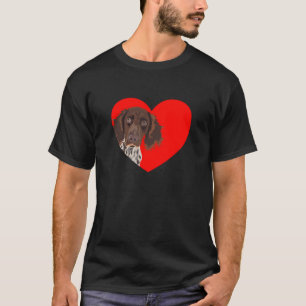 Camiseta Pequeno Munsterlander com coração