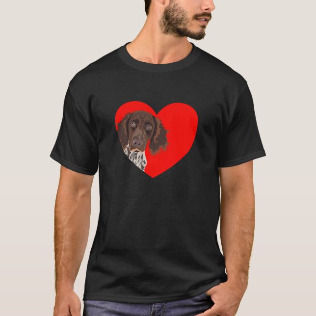 Camiseta Pequeno Munsterlander com coração (Frente)