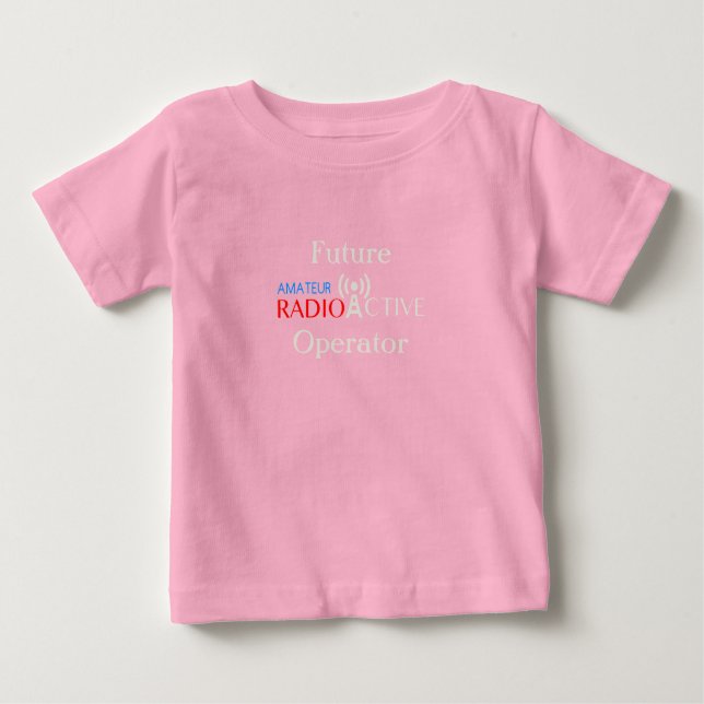 Camiseta Pequeno Operador de Rádio de Ham Meninas Bebê Bib (Frente)