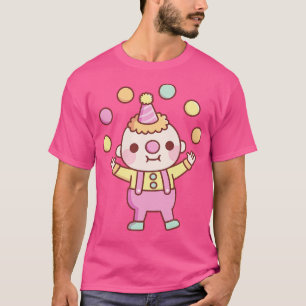 Camiseta Pequeno Palhaço Bonito Juggler Fazendo Bolas