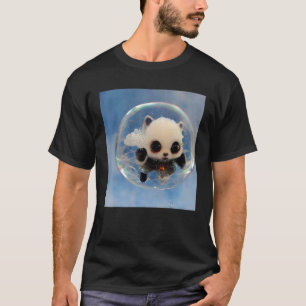 Camiseta Pequeno panda bebê em bolhas de sabão animal fofo
