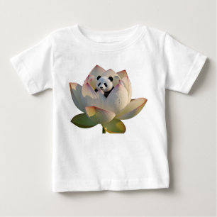 Camiseta Pequeno Panda Subindo Floresta de Bambu Cristalino
