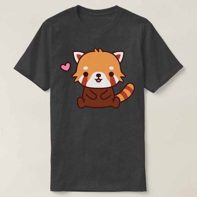 Camiseta Pequeno Panda Vermelho Bonito (Frente do Design)