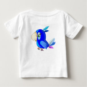 Camiseta Pequeno papagaio Azul